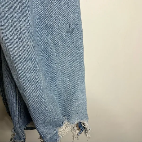 American Eagle destroyed mom jeans light wash‎ women’s size 4 long trendy casual - Image 10