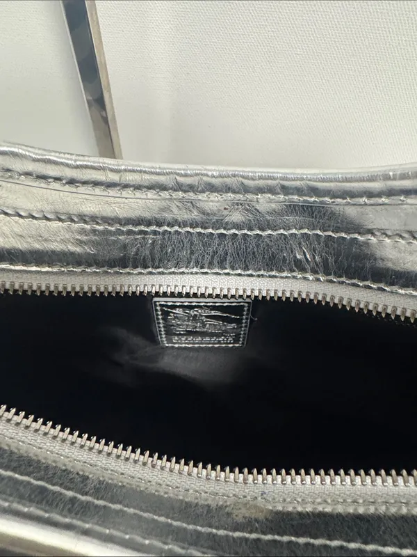 Burberry Beat Check Nylon Brooklyn Hobo Bag Metallic - Image 13