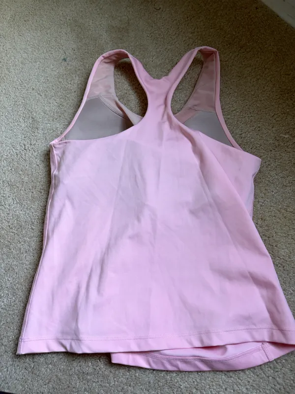 Nike Light Pink racer back athletic tank top with built in bra and pads - Image 3