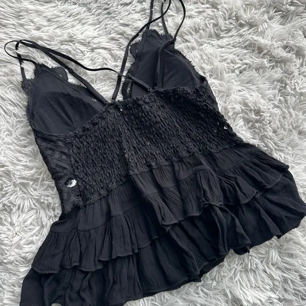 Black Lacey Tank - Image 5