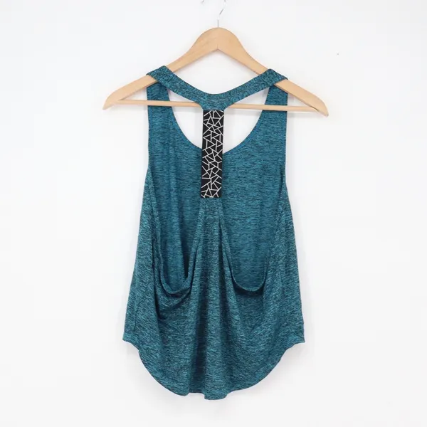 SHEIN Tank Top Womens Medium Space Dye Teal Blue Racerback Athletic Excellent - Image 4