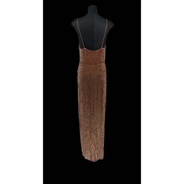 NWT Retrofête‎ Katya Sequin Gown Bronze XS Cowl Neck Maxi Dress $795 - Image 9