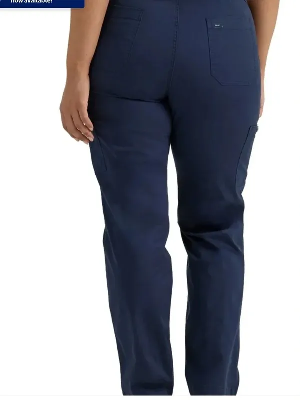 Lee® Women's Plus Ultra Lux Comfort Flex-To-Go Utility Pant Mood Indigo, 24W NWT - Image 3