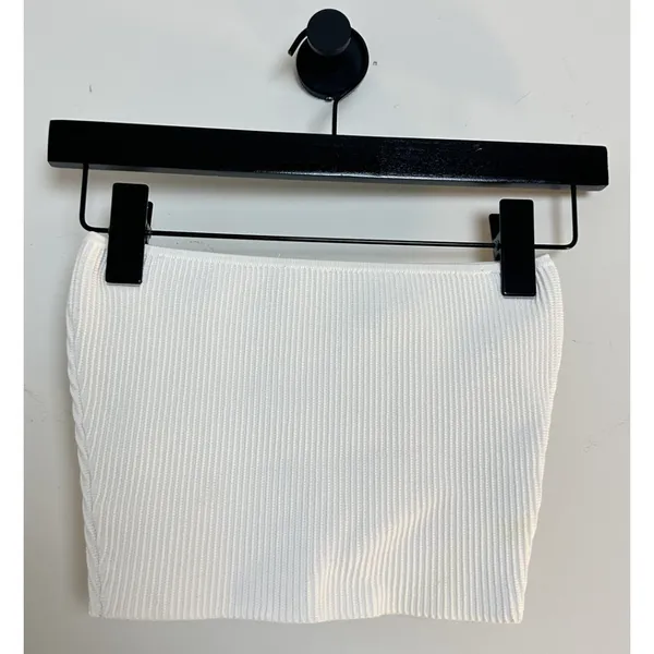 ARITZIA Babaton Sculpture Knit Tube Top in White Size X-Small - Image 5