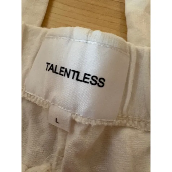 TALENTLESS White Wide Leg‎ Pull On Lounge Pants Size Large - Image 3