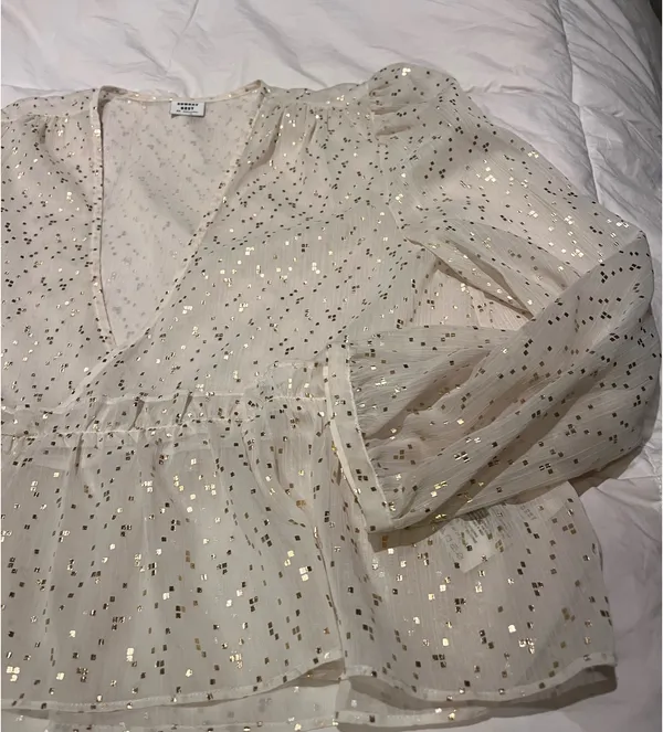 Aritzia Sunday Best Glitter Sheer Top - Image 4