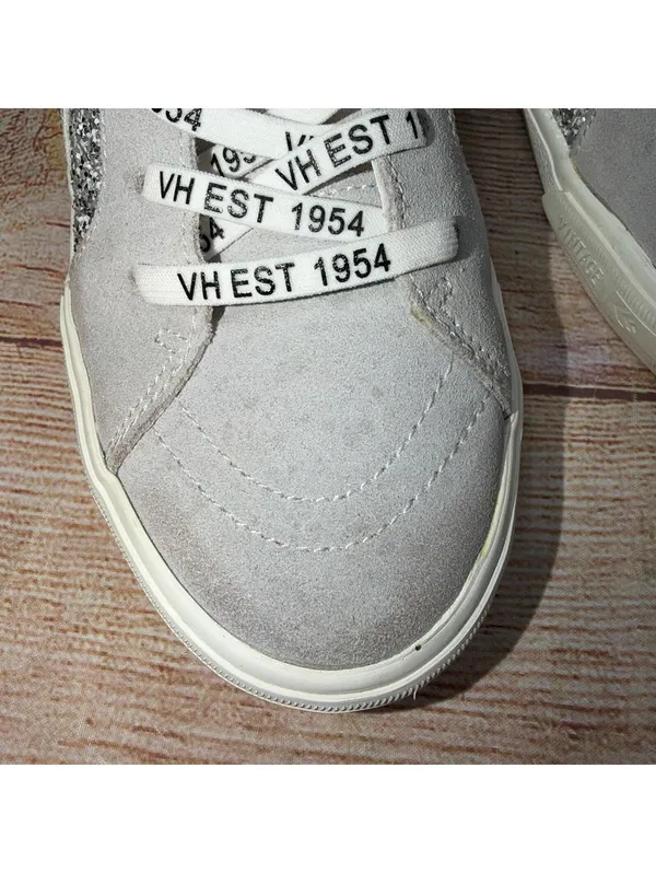 Vintage Havana Glitter High Top Sneakers Women’s Size 8 Silver Sparkle Side Zip - Image 2