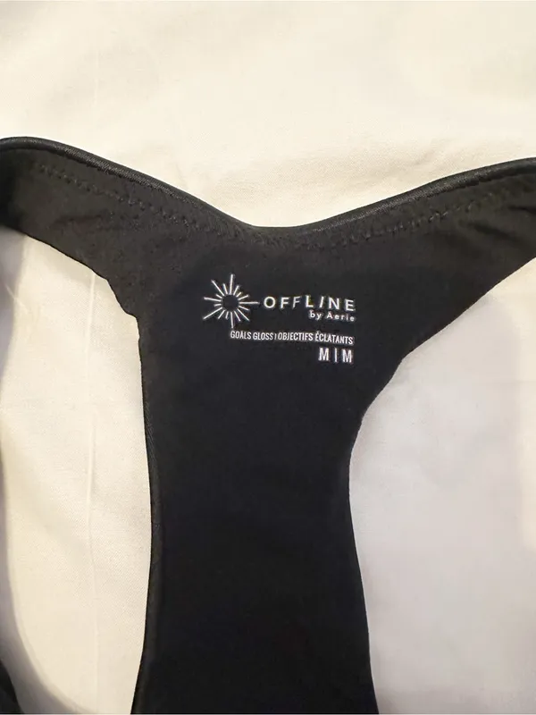 Offline by Aerie Shiny Black Tank in Medium - Image 2