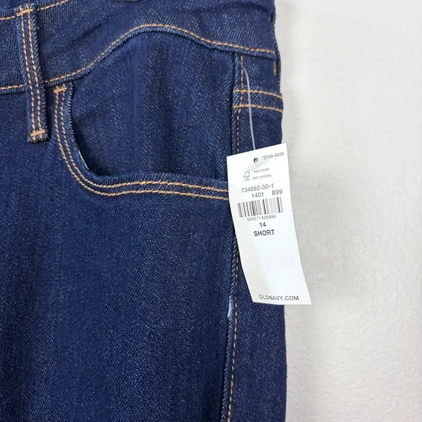 Old Navy Mid-Rise Wow Boot-cut Dark Wash Jeans Denim Casual NWT Size 14 Short‎ - Image 5