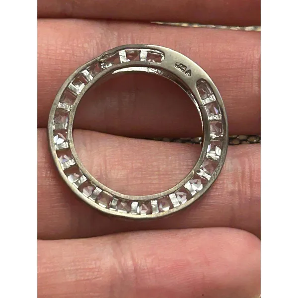 925 sterling silver pendant round circle g7 3.69g - Image 6