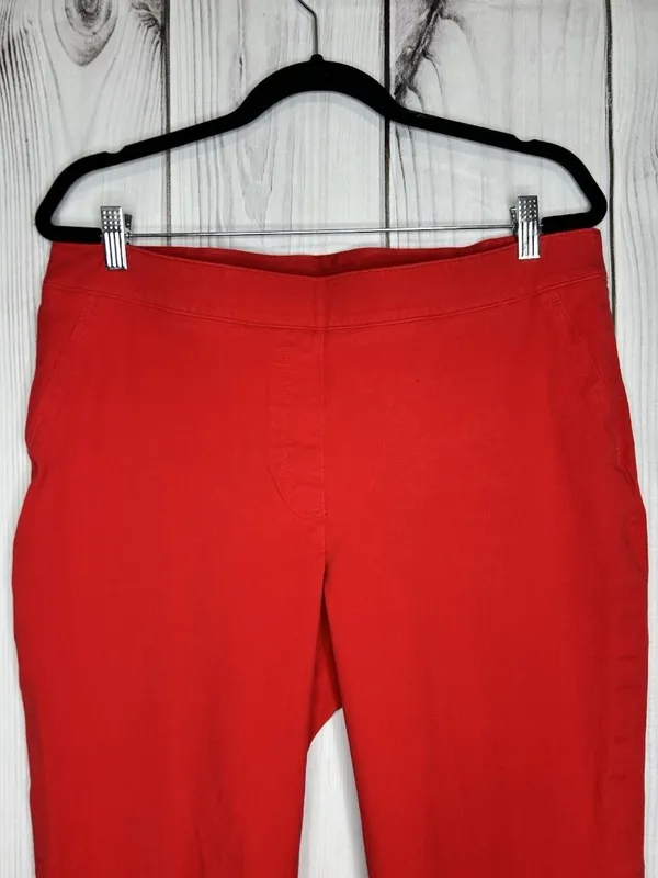 SPANX Pants Womens Sz XL (36x24) Red Polished Kick Flare Cropped Pull On 20367Q - Image 2