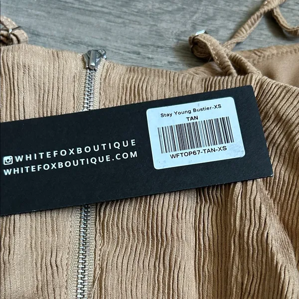 White Fox Boutique Tan Corset Top - Image 4
