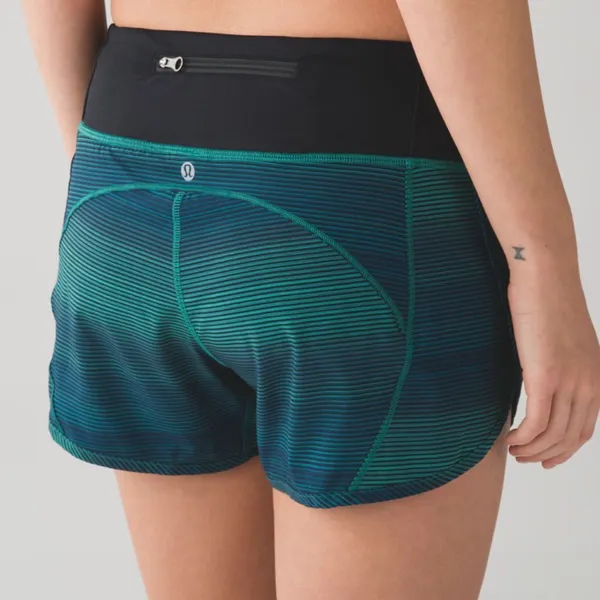 Lululemon Real Quick High Rise Athletic Shorts Simply Radiant Hunter Green Black - Image 7