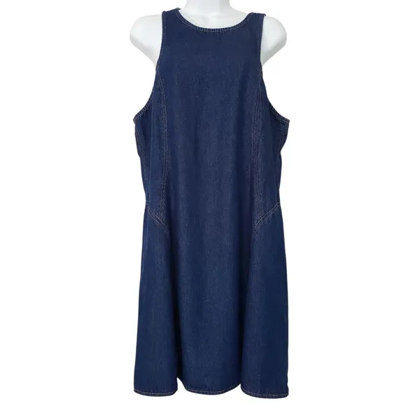 Re/Done Denim Jean Dress Womens Large Zip Back Western - Image 10