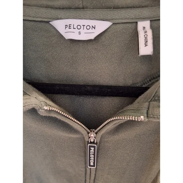 Peloton Official (2021) Fleece Full Zip Hoodie Green w/ Logo Size S - Image 2
