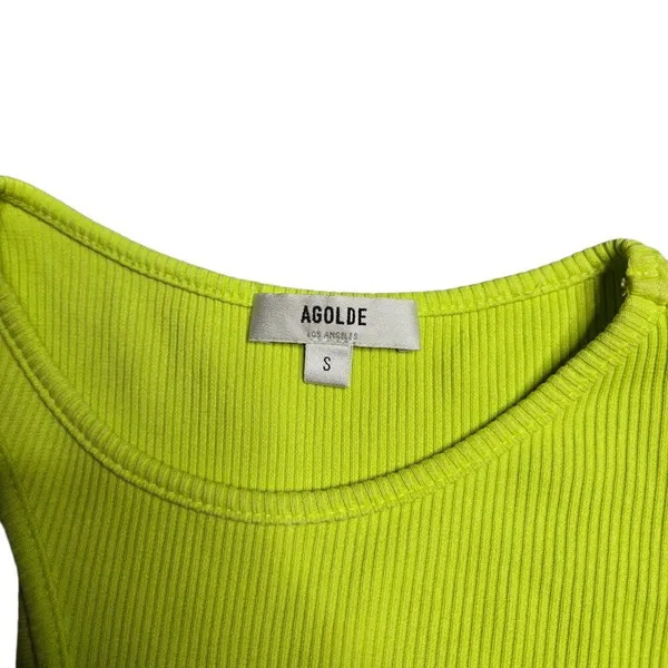 Agolde‎ Bea Cutaway Bodysuit in Citron Size: S - Image 4