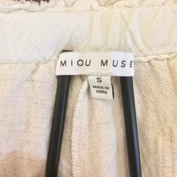 Miou Muse linen blend wide leg linen pant - Image 12