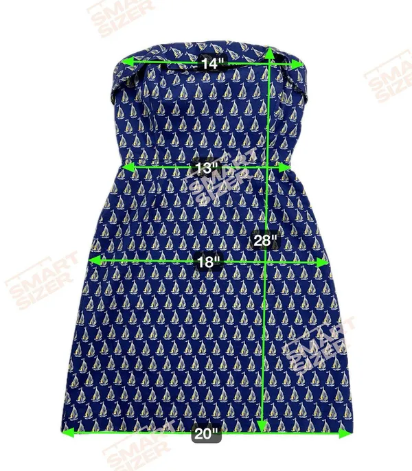 Vineyard Vines Cotton Boating Dress Navy Sailboats Strapless Sheath Size 2 - Image 6
