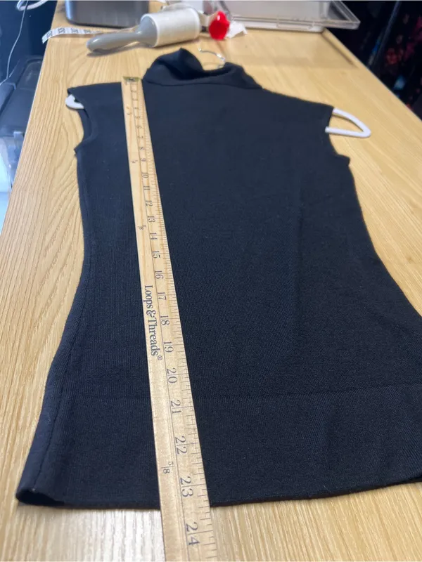 The Wrights Black Silk Cashmere Sleeveless Mock Neck Top Size S - Image 12