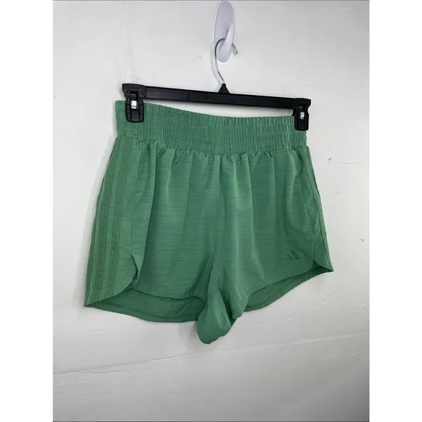 Adidas Women's Pacer Woven High Rise 3" Training Shorts Green Large 3” - Image 3