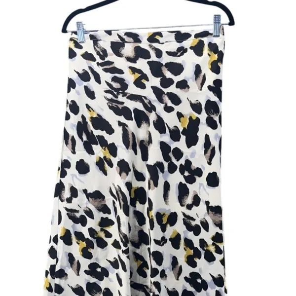 White Leopard‎ Midi Skirt Large Black - Image 3