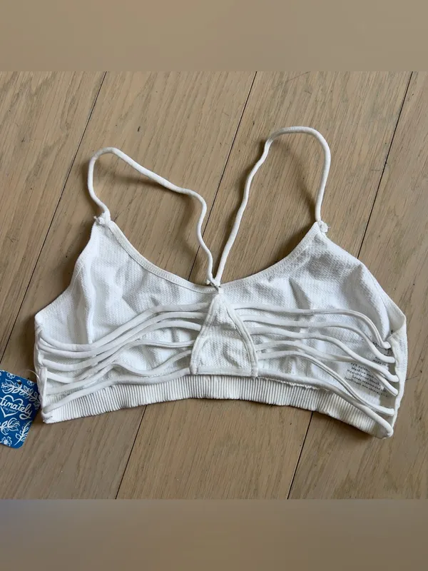 Free People Strappy Side Bra Bralette in White - Image 5
