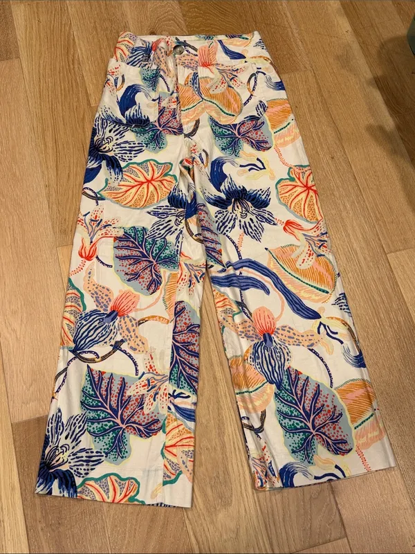 Maeve‎ Anthropologie Wide-Leg Pants with Multicolor Botanical Print 26 - Image 2