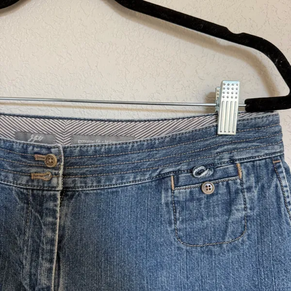 J.Jill Vintage Genuine Fit Capri Cropped Denim Jean Blue 100% Cotton 6 Cuffed - Image 3