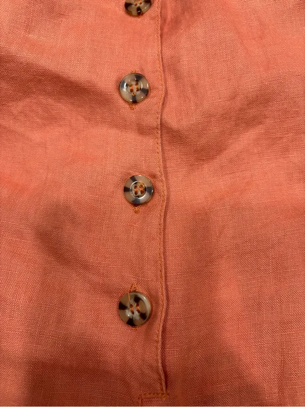 Rhythm V-Neck Button Front Wide-Leg Jumpsuit in Terracotta - Image 11
