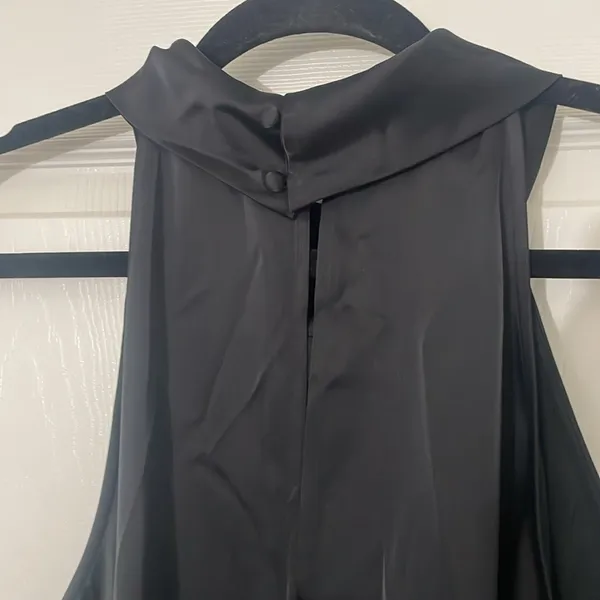 BANANA REPUBLIC BLACK LILI SATIN MINI DRESS Size XL NWOT Little Black Dress - Image 4