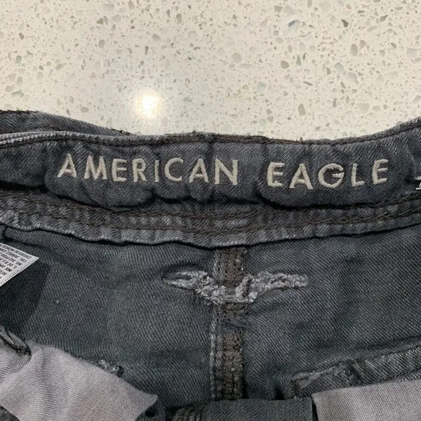 American Eagle Size 4 Shorts Linen Blend High Rise Tie Waist Gray Utility Boho - Image 8