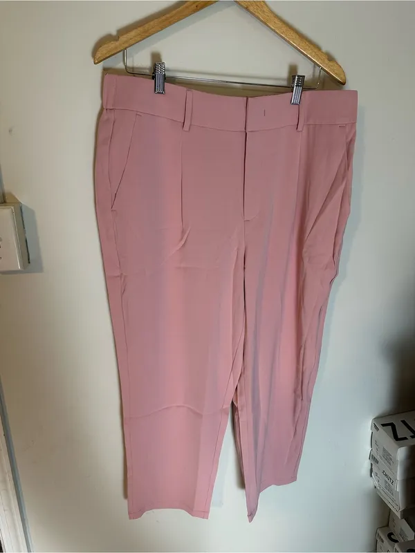 NWT Halara Flex™ High Waisted Pocket Solid Work Tapered Pants pink xl petite - Image 2