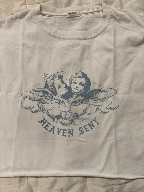 John Galt Brandy Melville Cropped Angel Tee - Image 2