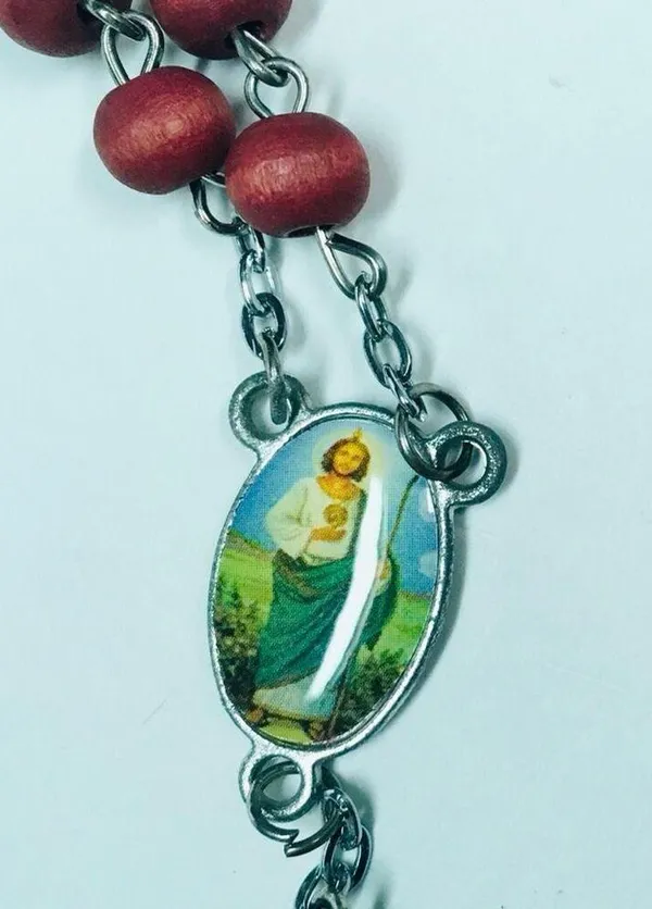 Red Beads Rosary Necklace - Image 3