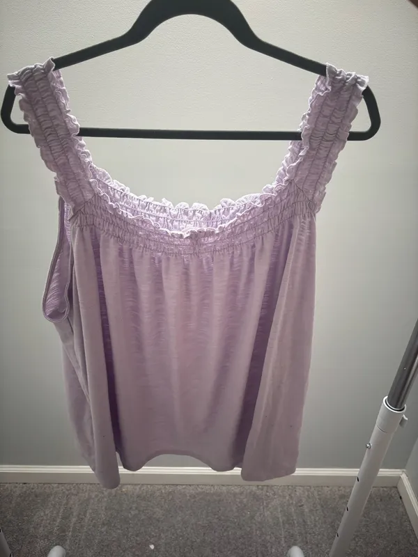 LC Lauren Conrad Smocked Purple Tank Top - Image 4