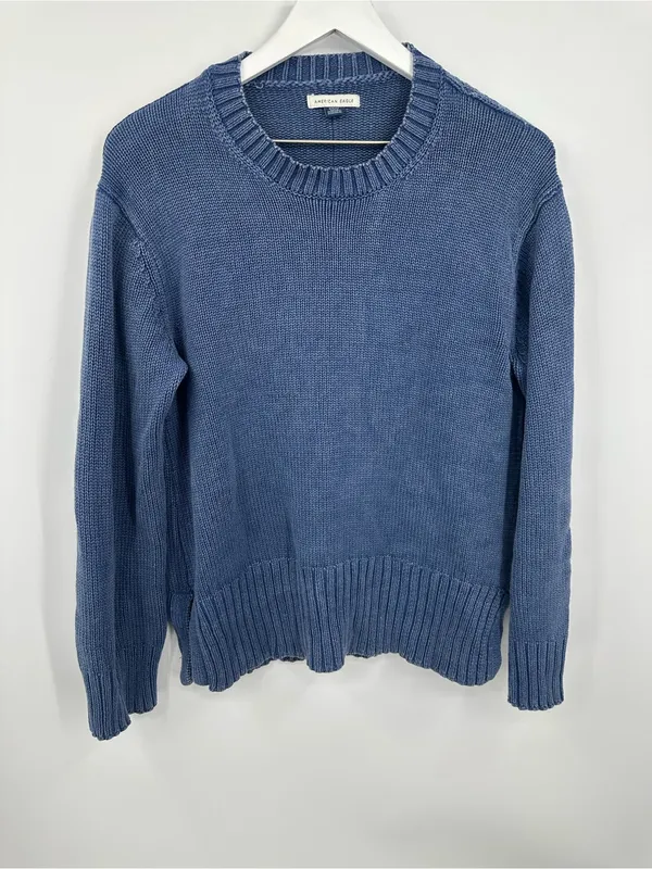 American Eagle Blue Knit Sweater Size Small Boho - Image 10