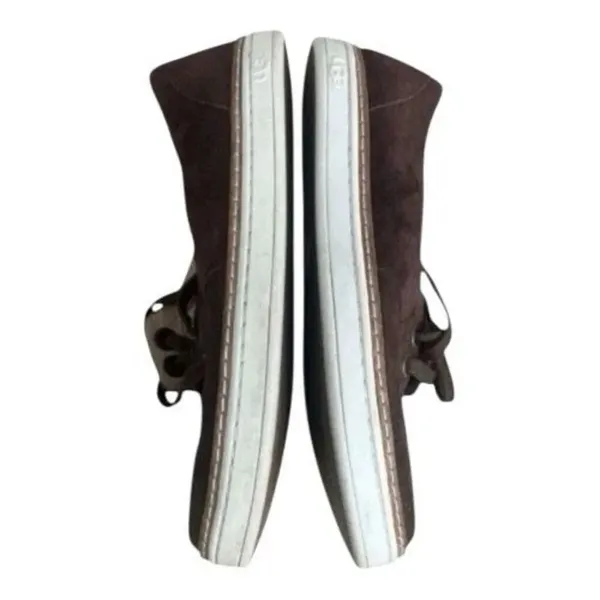 Ugg Carilyn Women Brown Leather Shoes Size 5 Suede Lace Up Casual Shoes Comfort - Image 5