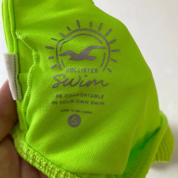 Hollister Swim Neon Green Ribbed Bikini Top Size Small Strappy Y2K - Image 4
