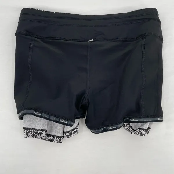 Lululemon Pace Rival Skirt Black White Print Tennis Fit Pickleball Skort Size 4 - Image 8