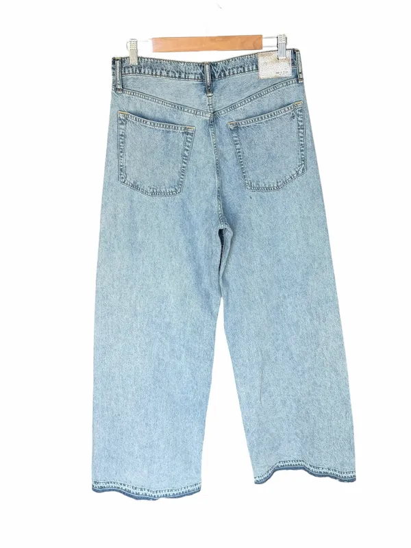 Rag & Bone - Sofie Two Tone Double Indigo Ultra Wide Leg Jeans Sz 29 - Image 4