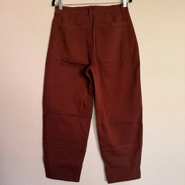Everlane The Utility Barrel Pant Rosewood Brown Organic Cotton Size 6 NWT - Image 3