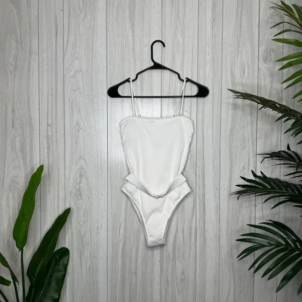 NWT Abercrombie & Fitch Ribbed Belted One Piece Swimsuit Cheeky size S Small - Image 2