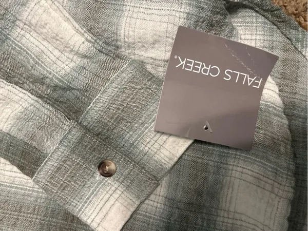 Falls Creek Sage Green and White Plaid Button-Down Shirt - Image 3
