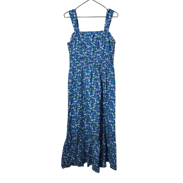 LOFT Floral Smocked Babydoll Dress Sz M Boho Fairy Cottagecore - Image 2