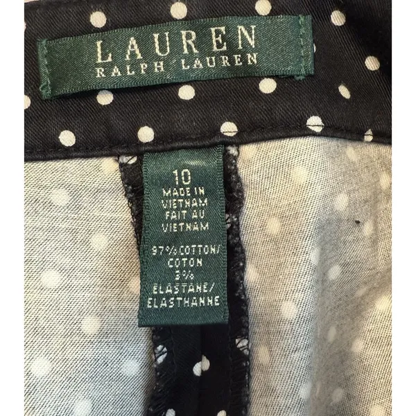 Lauren Ralph Lauren Dress Pants Women's Sz 10 Black Polka Dot Preppy Career EUC‎ - Image 7