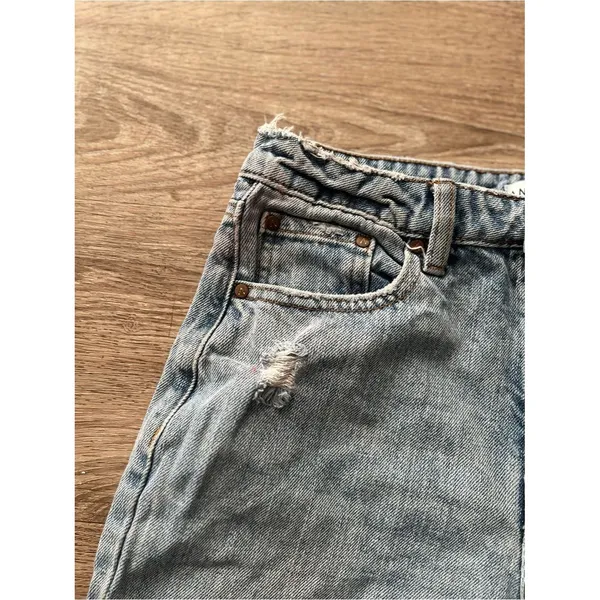 And Now This Distressed Mom Straight Leg Jeans Womens 24 Light Acid Wash Ripped - Image 5