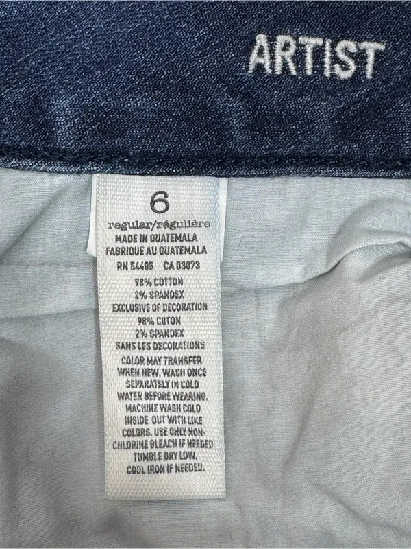 American Eagle Artist Low Rise Crop Stretch Jeans‎ Blue 6 Retro Capri Y2K - Image 8