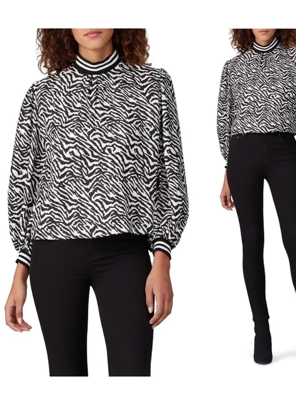 Hunter Bell Sydney Zebra Print Mock Neck Top - Image 2