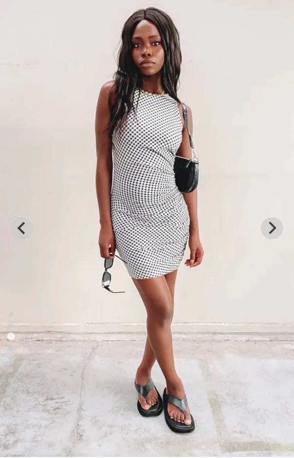 Gingham Dress Black Size 4 - Image 3