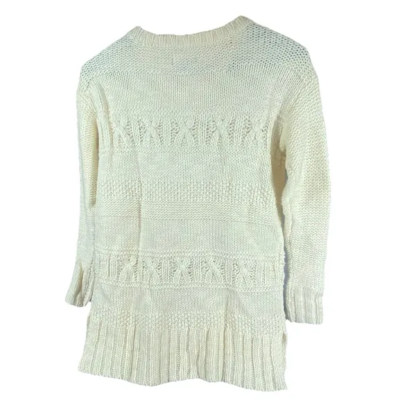 American‎ Eagle Sweater Women's XS Cream Cable Knit Chunky Polyester Oversized - Image 5